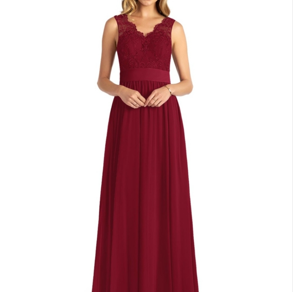 AZAZIE Gertrude Burgundy A8 New dress, bridesmaid, prom, formal